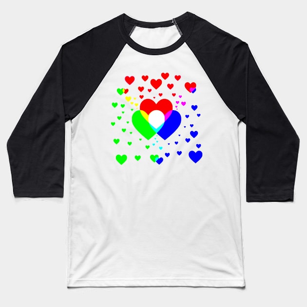 Field of hearts pride pattern in blck Baseball T-Shirt by Student-Made